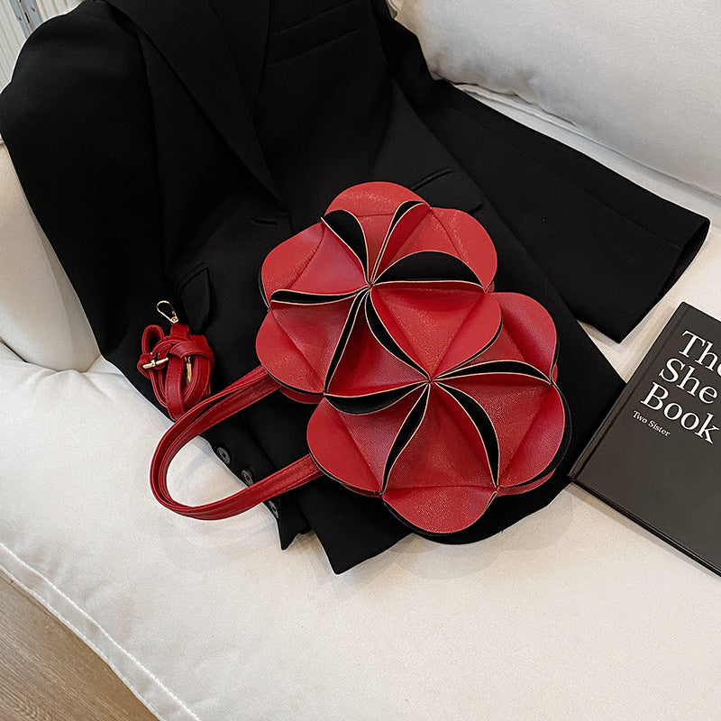 Women's Fancy Design Cute Flowers Dinner Shape Pleated Bags