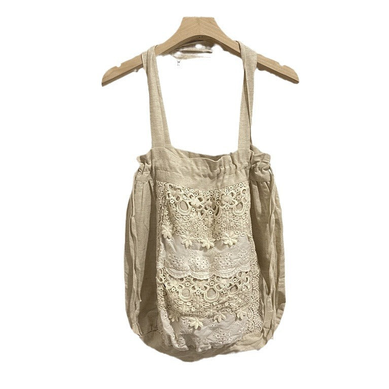 Artistic Cotton Linen Adjustable Cloth Lazy Lace Women's Shoulder Bag