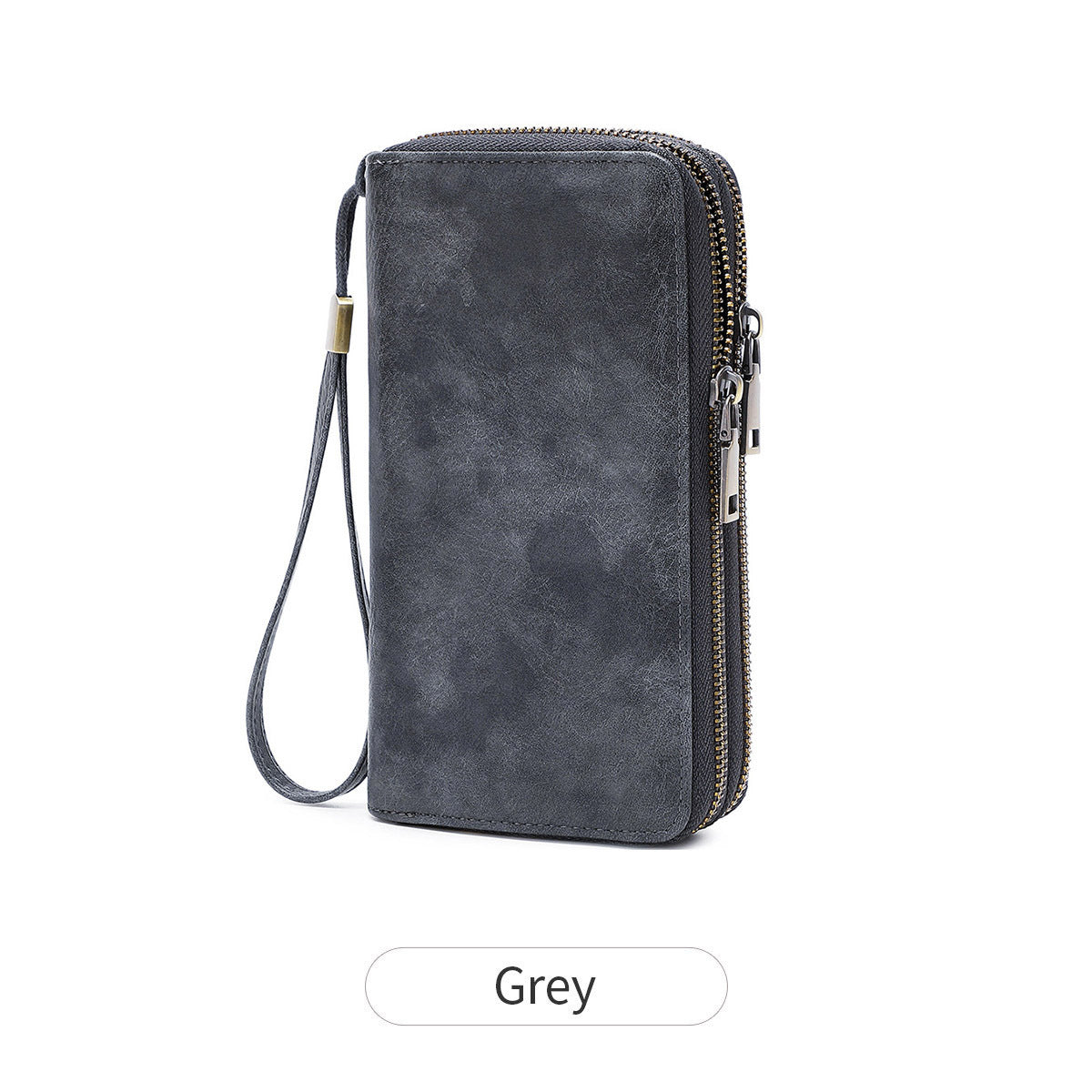 Women's & Men's Business Fashion Double Zipper Long Retro Large Handbags