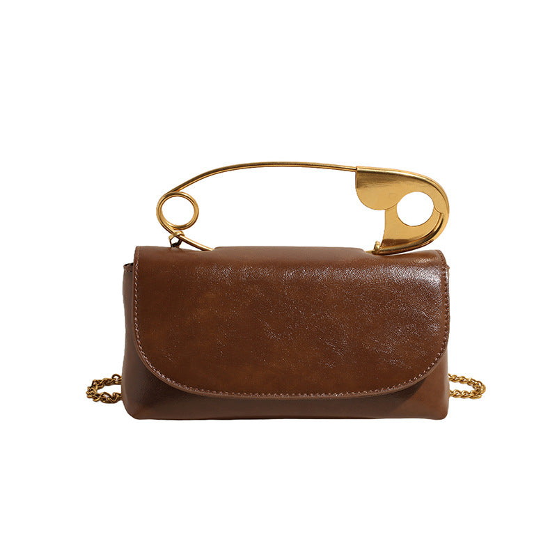 Winter High-grade Retro Pin Fashionable Chain Shoulder Bags
