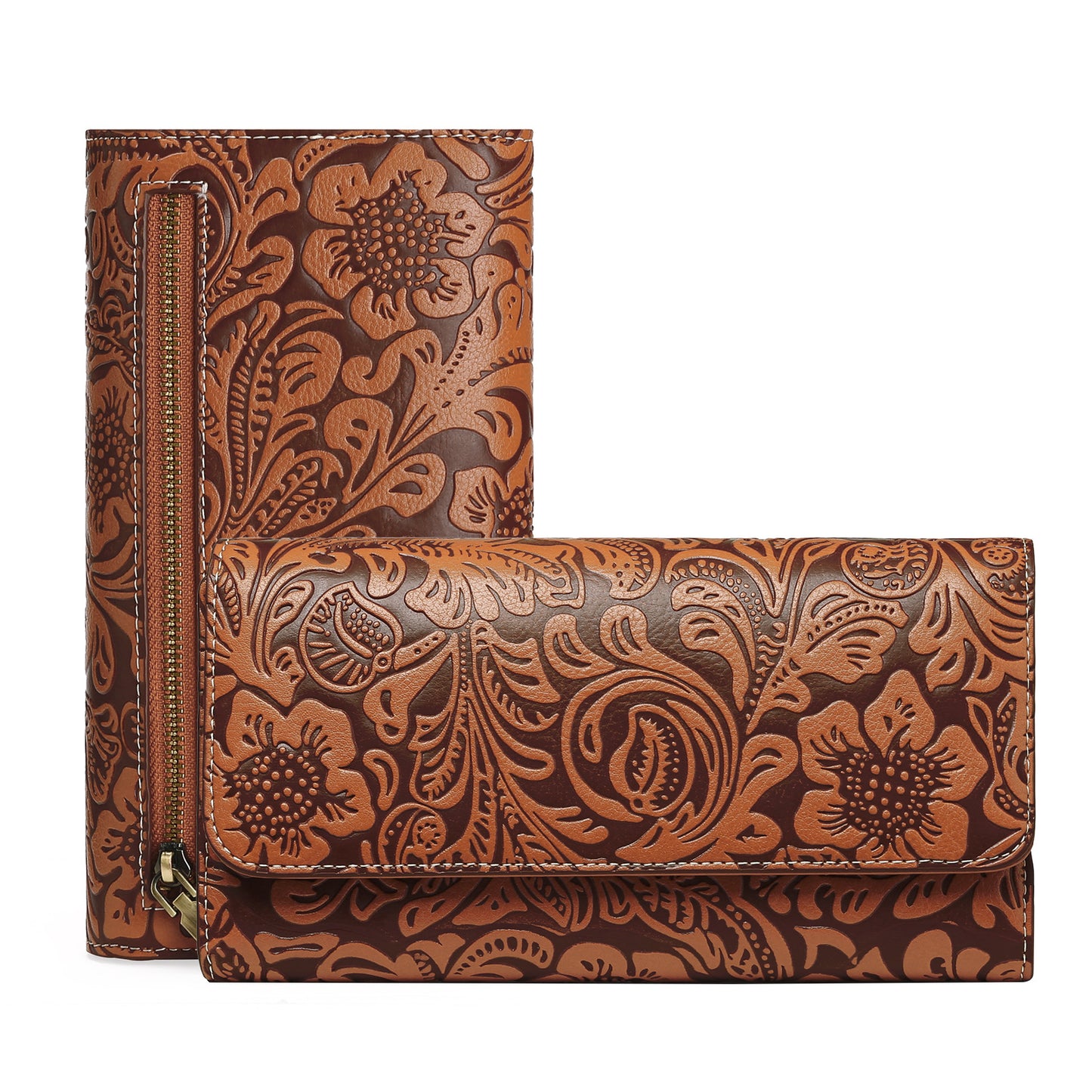 Durable Women's Long Embossed Pattern Fashion Handbags