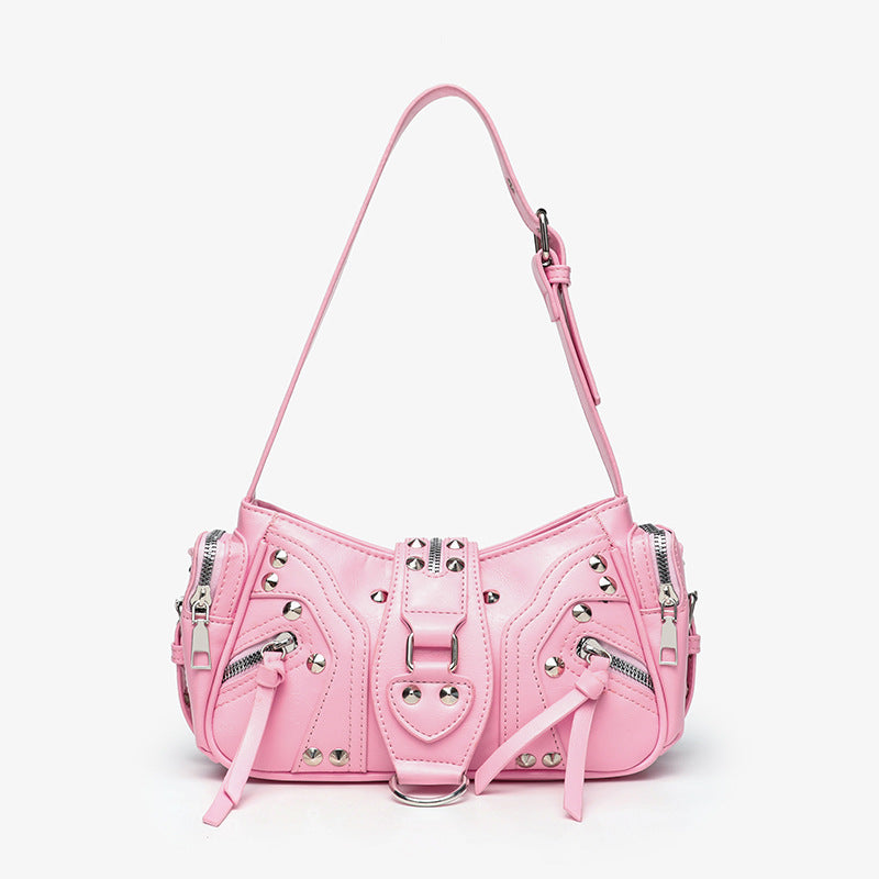 Women's Design Underarm Leopard Print Motorcycle Women's Shoulder Bag