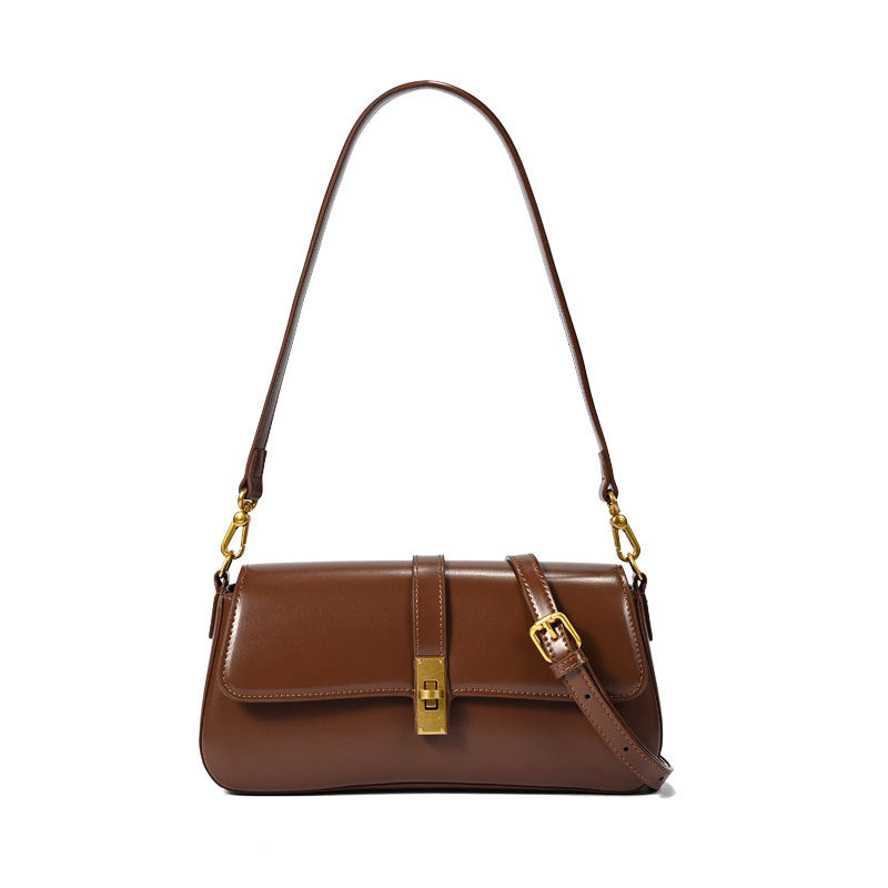 Women's Niche Baguette High-grade Underarm Genuine Leather Women's Messenger Bag