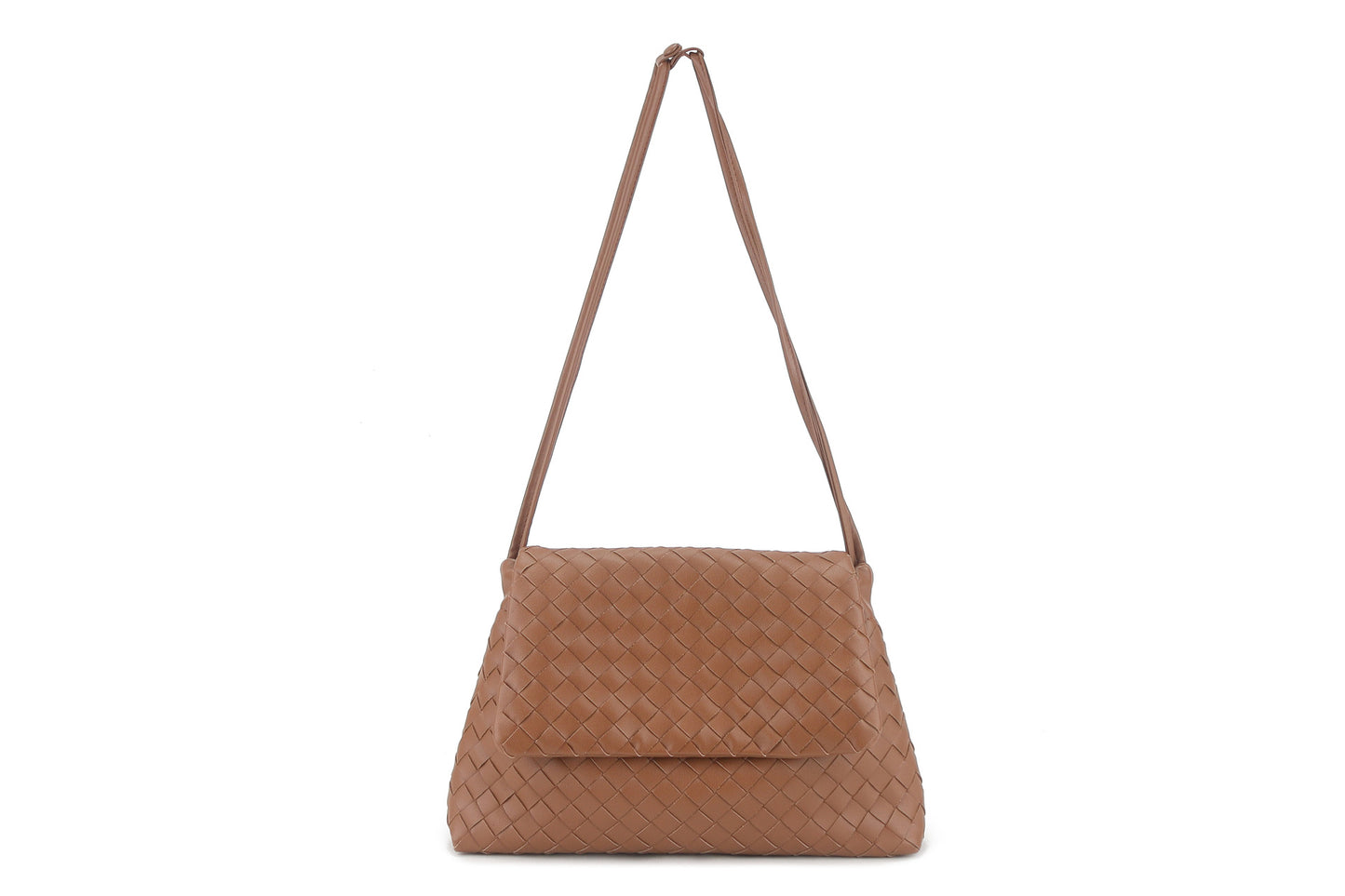 Summer Authentic Leather Weave Clamshell Drawstring Underarm Women's Shoulder Bag