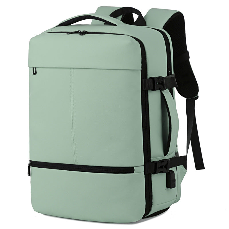 Men's Waterproof Oxford Cloth Large Capacity Scalable With Shoe Compartments Business Backpack