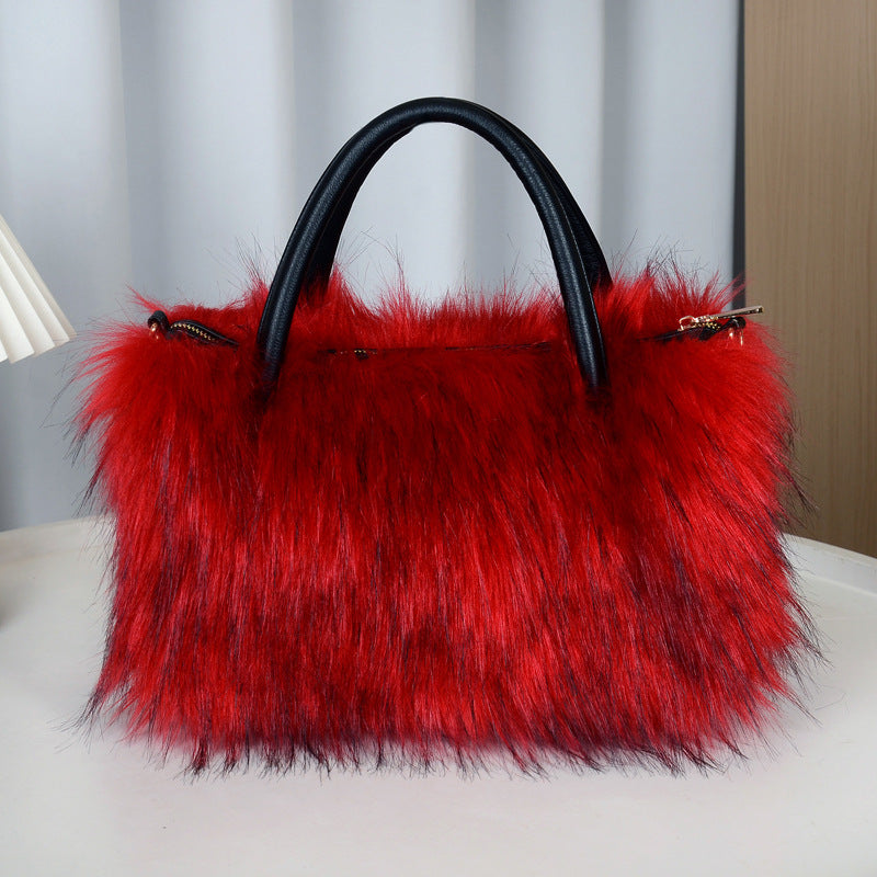 Women's Plush Fashion Imitation Fur Furry Women's Handbag