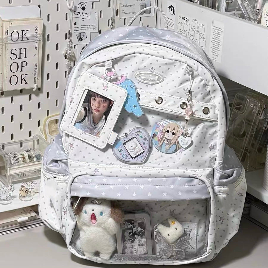Polka Dot Junior High Large Capacity Two-dimensional Backpacks
