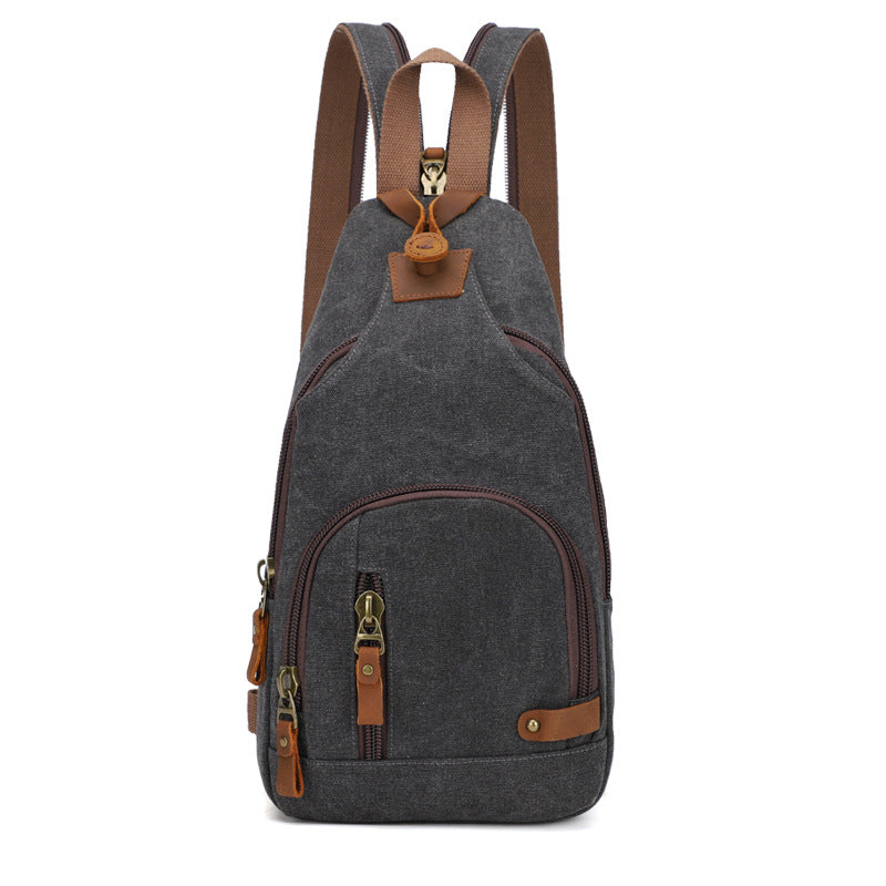 Men's Trend Canvas Multifunctional Niche One Two Men's Chest Bag