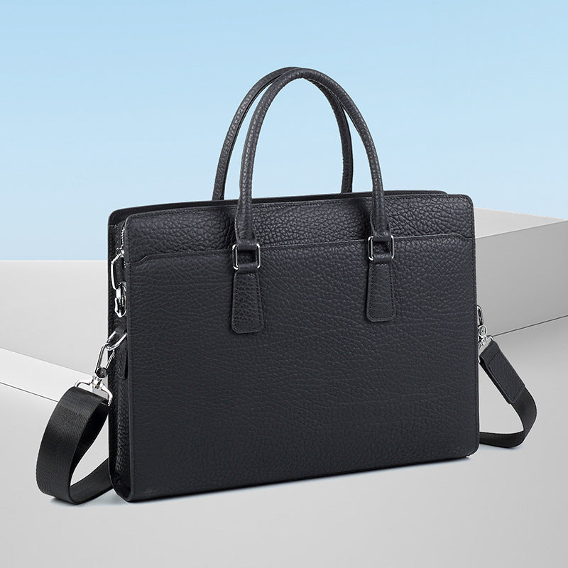 Men's For Large Capacity Simple Business Trip Leather Computer Waterproof Men's Tote