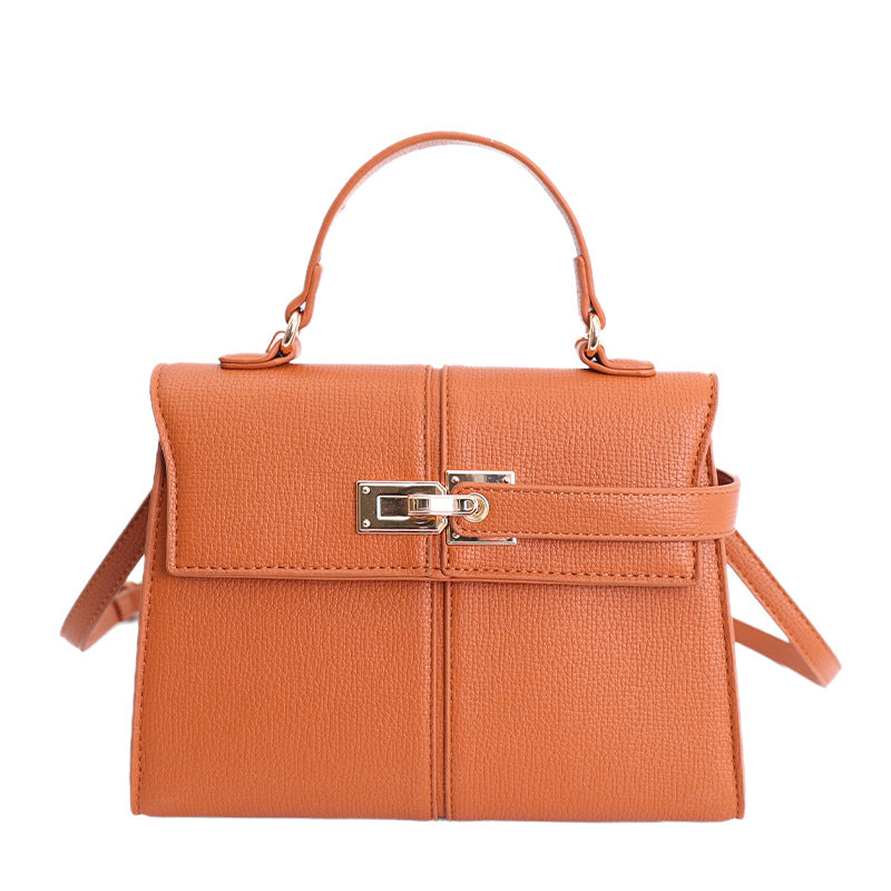 Textured Lychee Pattern Fashionable Mild Luxury Retro Women's Shoulder Bag