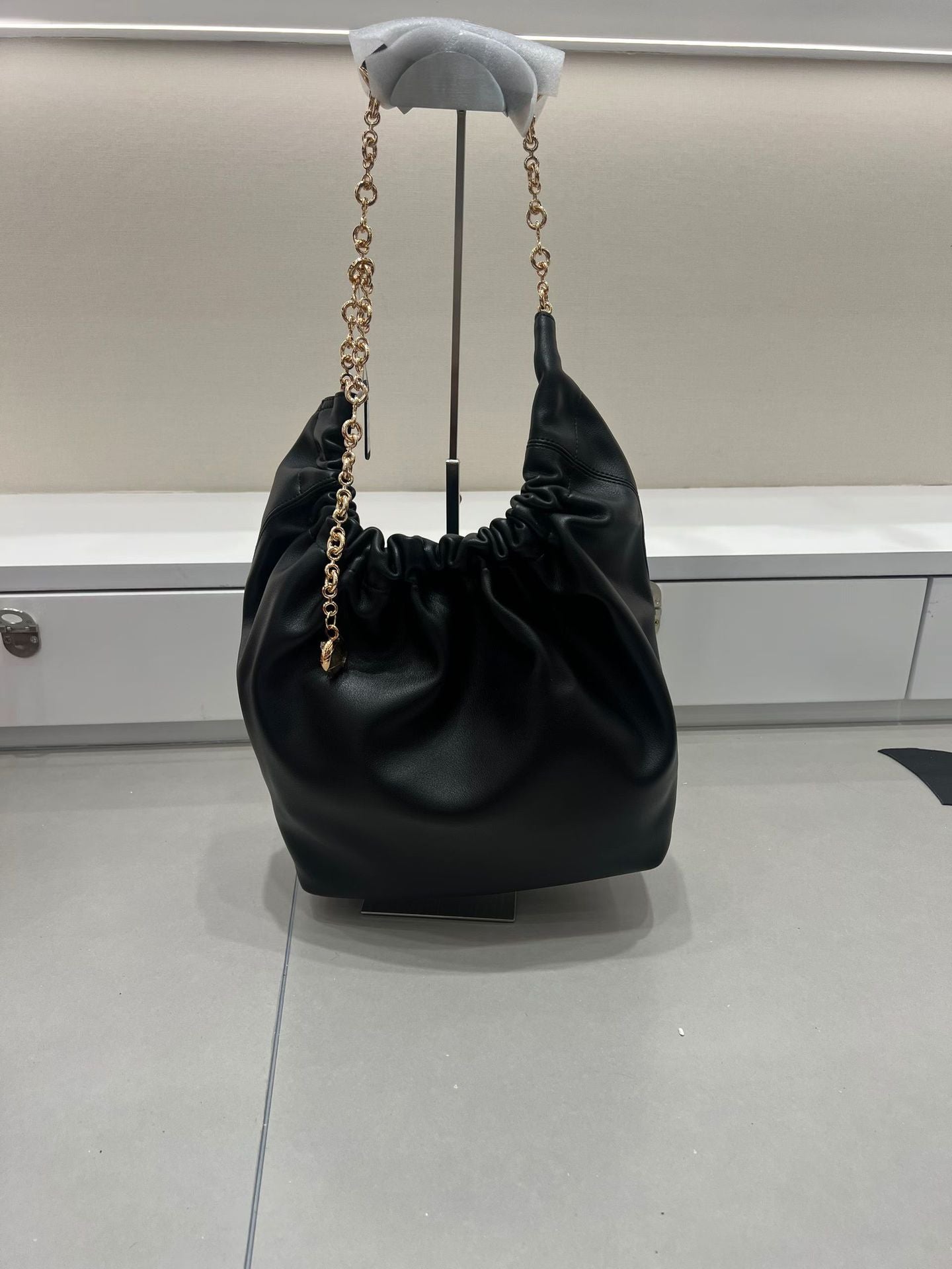 Layer Cowhide Garbage Chain Underarm Soft Genuine Women's Shoulder Bag