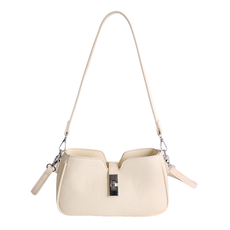Women's Fashion Retro Underarm Solid Color Saddle Tote Bags
