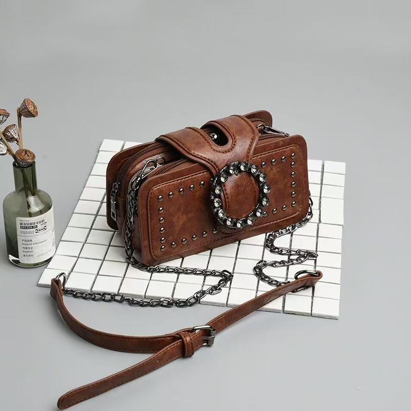Women's Fashion Pouches Retro Chain Korean Style Small Square Bags
