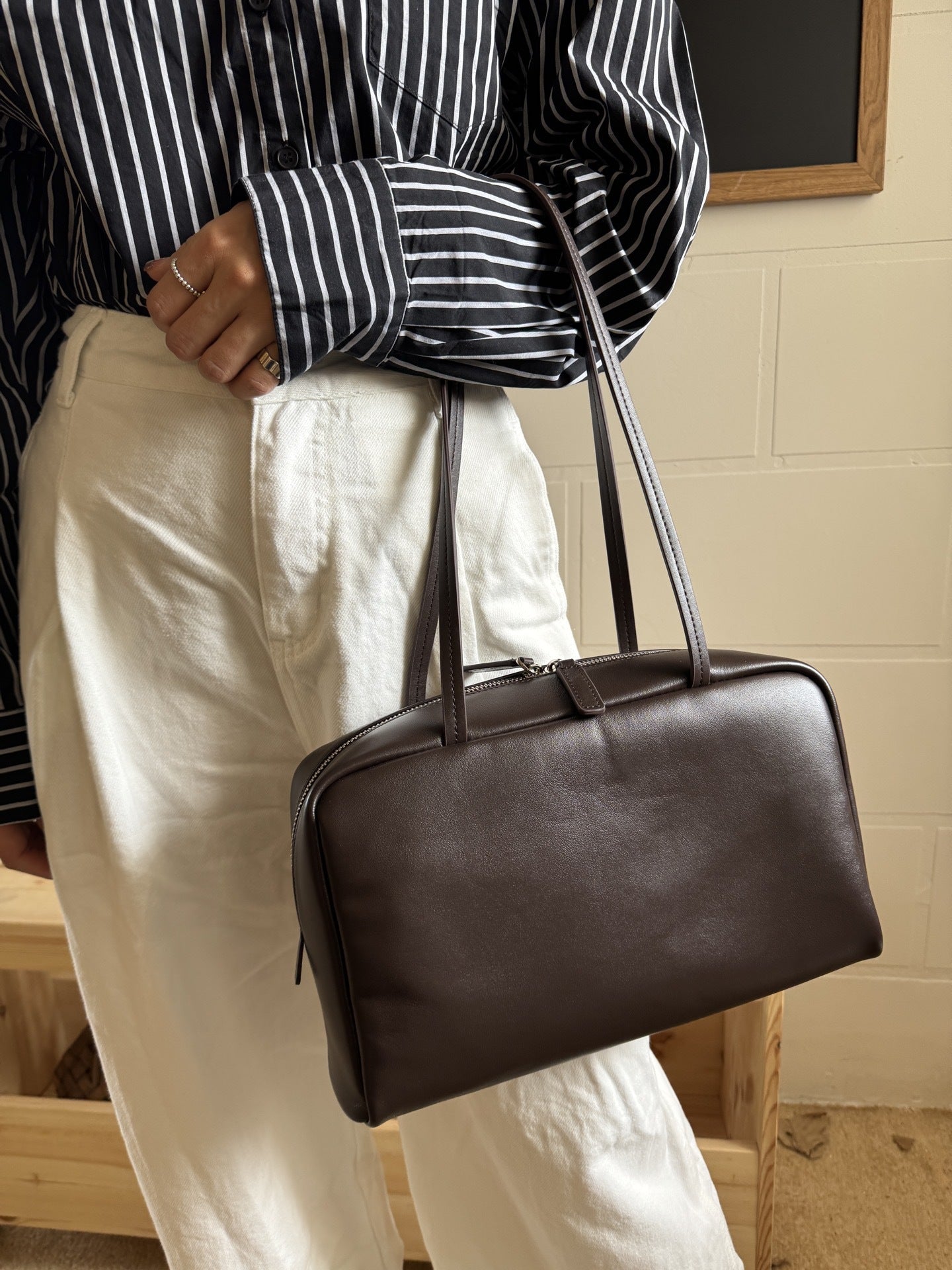 Women's Bowling Boston Large Capacity Sheepskin Women's Shoulder Bag