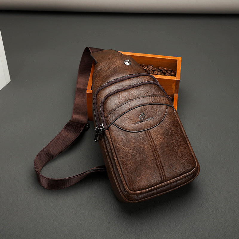 Men's Retro Business Commuter Vertical Texture Bags