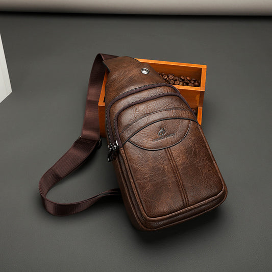 Men's Retro Business Commuter Vertical Texture Bags