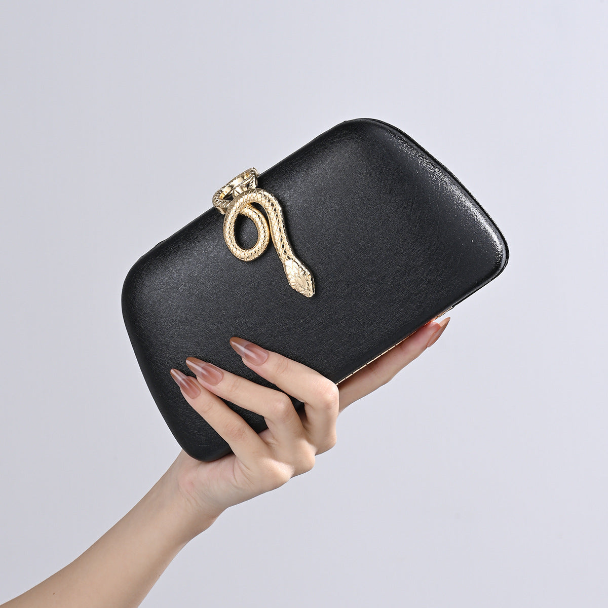 Metal Snake-shaped Design Clutch Dress One Chain Dinner Bag