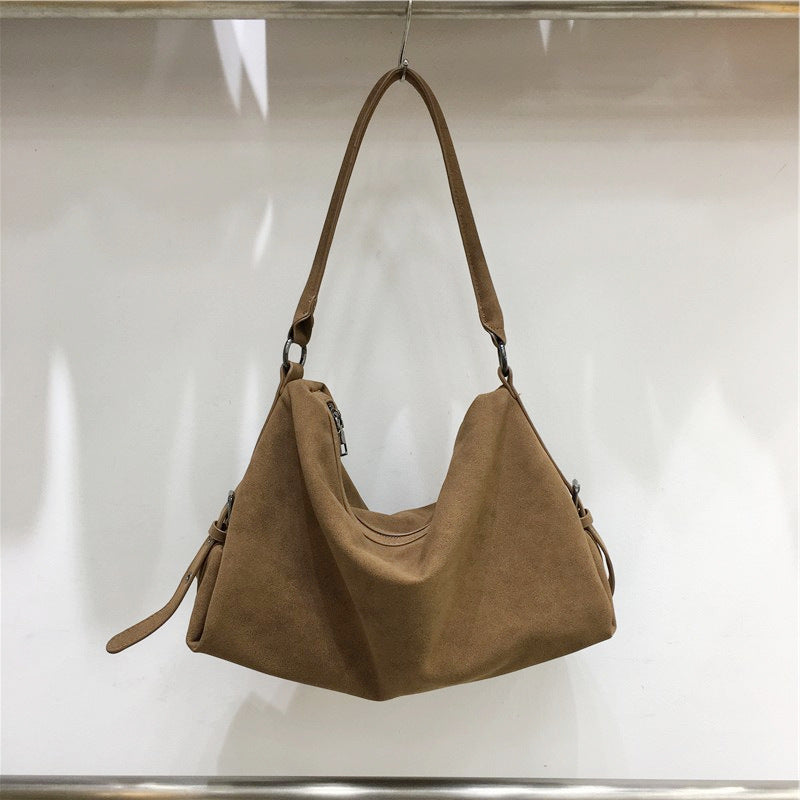 Cabinet Design Portable Underarm Vintage Suede Tote Bags