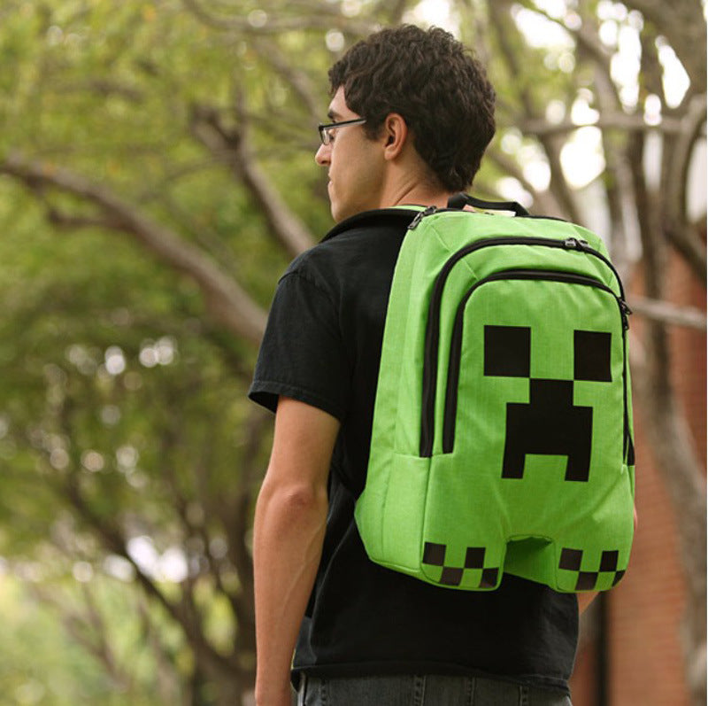 My World Around Creeper Primary Junior High Anime Leisure Universal Backpack