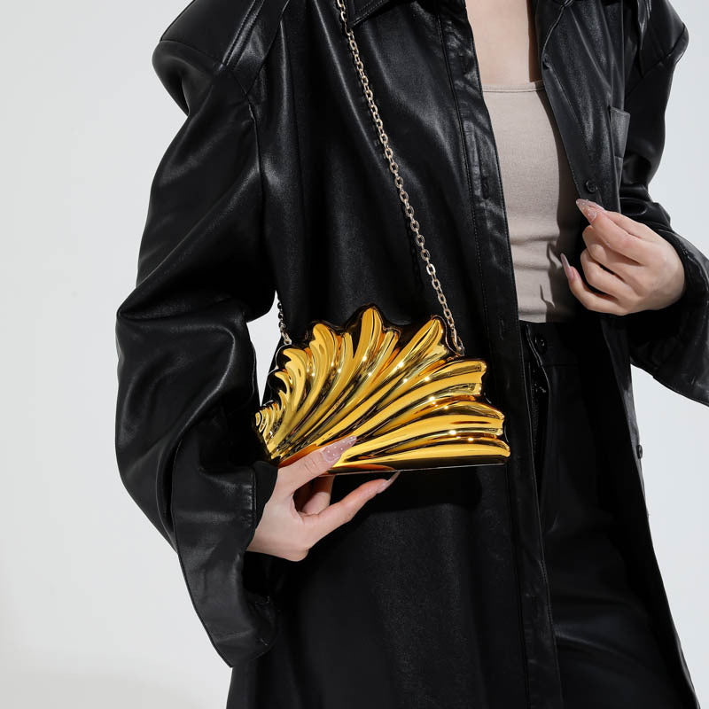 Acrylic Wings Shell Irregular Box Change Hand Dinner Bag