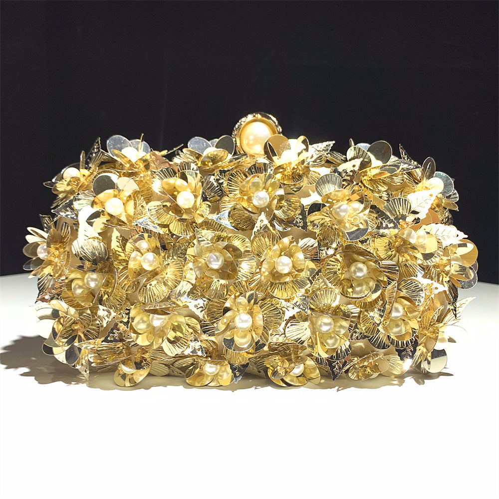 Women's Gradient Flower Sequined Clutch Party Dress Bags