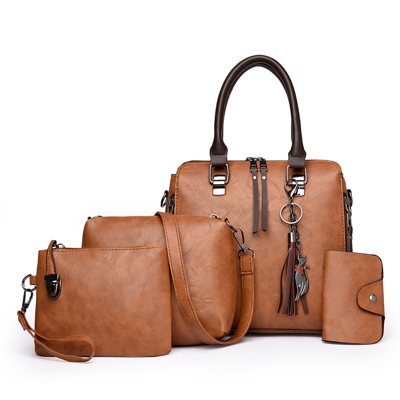 Unique Women's Retro Mother Oil Leather Bags