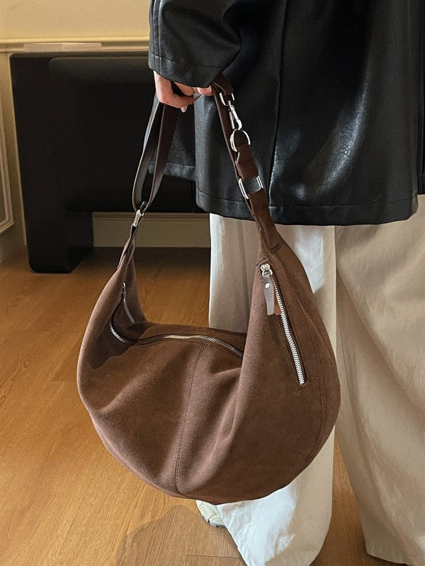 Women's Suede Saddle Fashionable Retro Large Capacity Bags