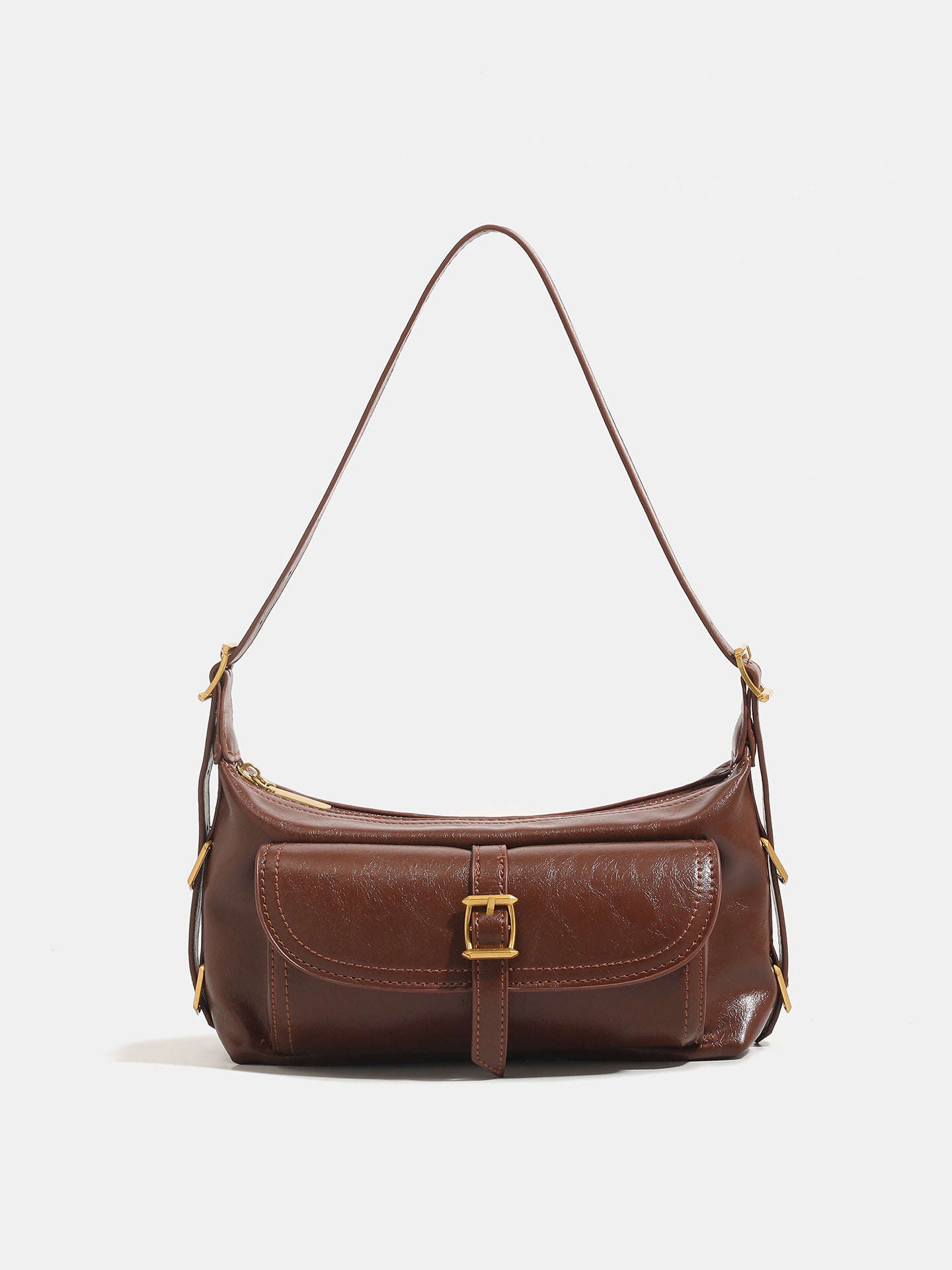 Women's Oil Wax Skin Underarm Fashion Motorcycle Women's Shoulder Bag