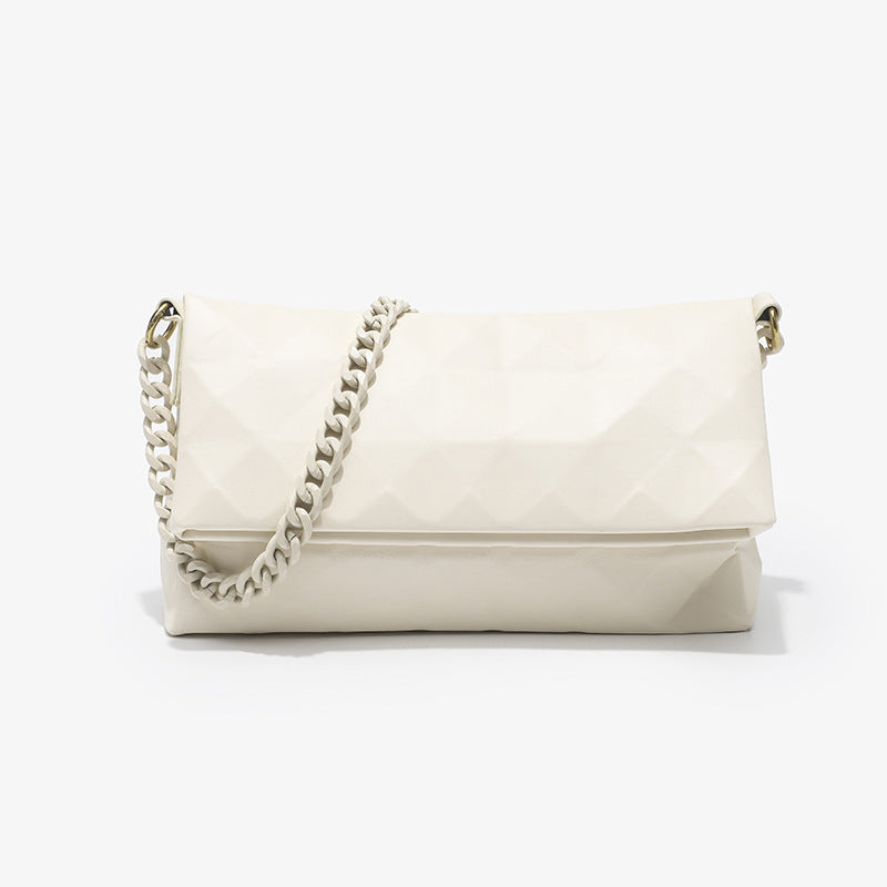 Trendy High-grade Rhombus French Style Underarm Design Texture Chain Bags