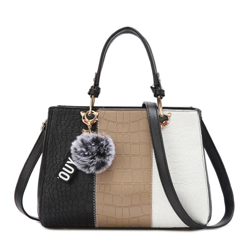Women's Color Contrast Patchwork Elegant Korean Fashion Women's Handbag
