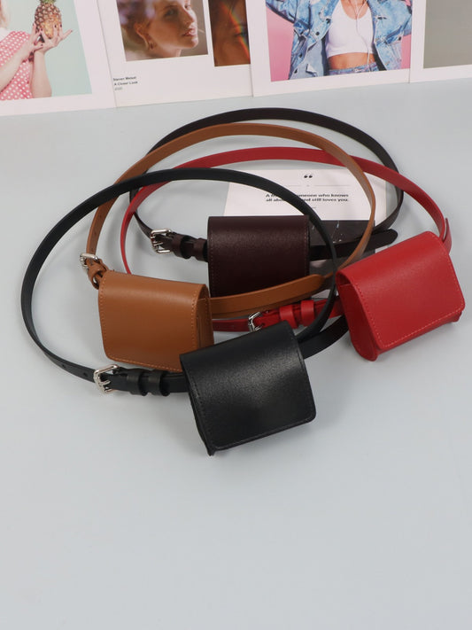 Leather Popular Steamed Bun With Can Hold Earphone Women's Chest Bag, Fanny Pack