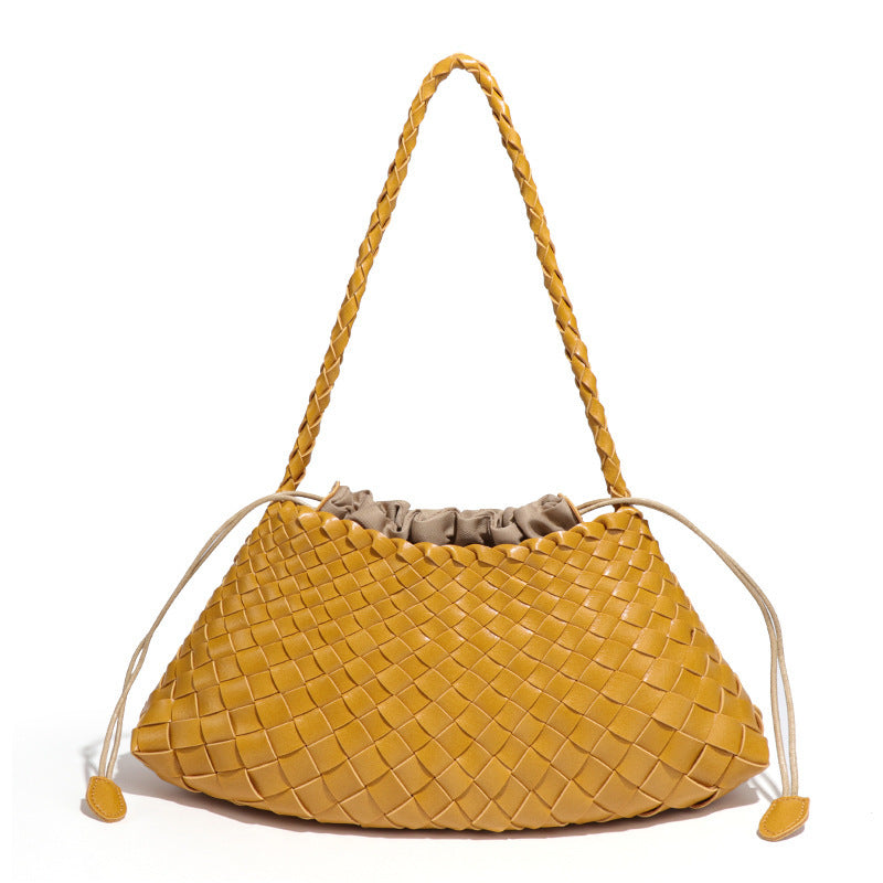 Women's Urban Simple Retro Solid Color Vegetable Basket Mother Underarm Women's Handbag
