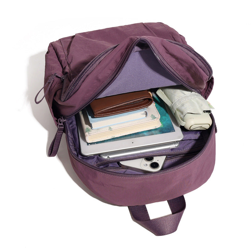 Women's Simple College Nylon Cloth Outing For Leisure Backpack