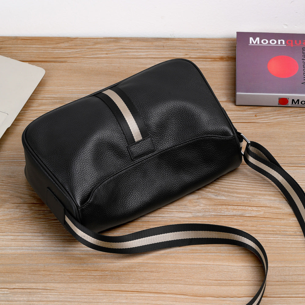 Men's Trendy Genuine Leather Soft Cowhide Leisure Boys Men's Tote