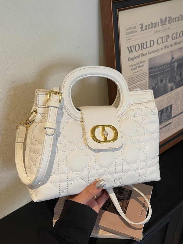 Thread Diamond Chain Fashion Genuine Leather Pearl Hand Light Bags