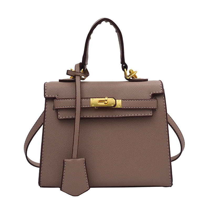 Women's Large Capacity Lychee Pattern Kelly Fashion Handbags
