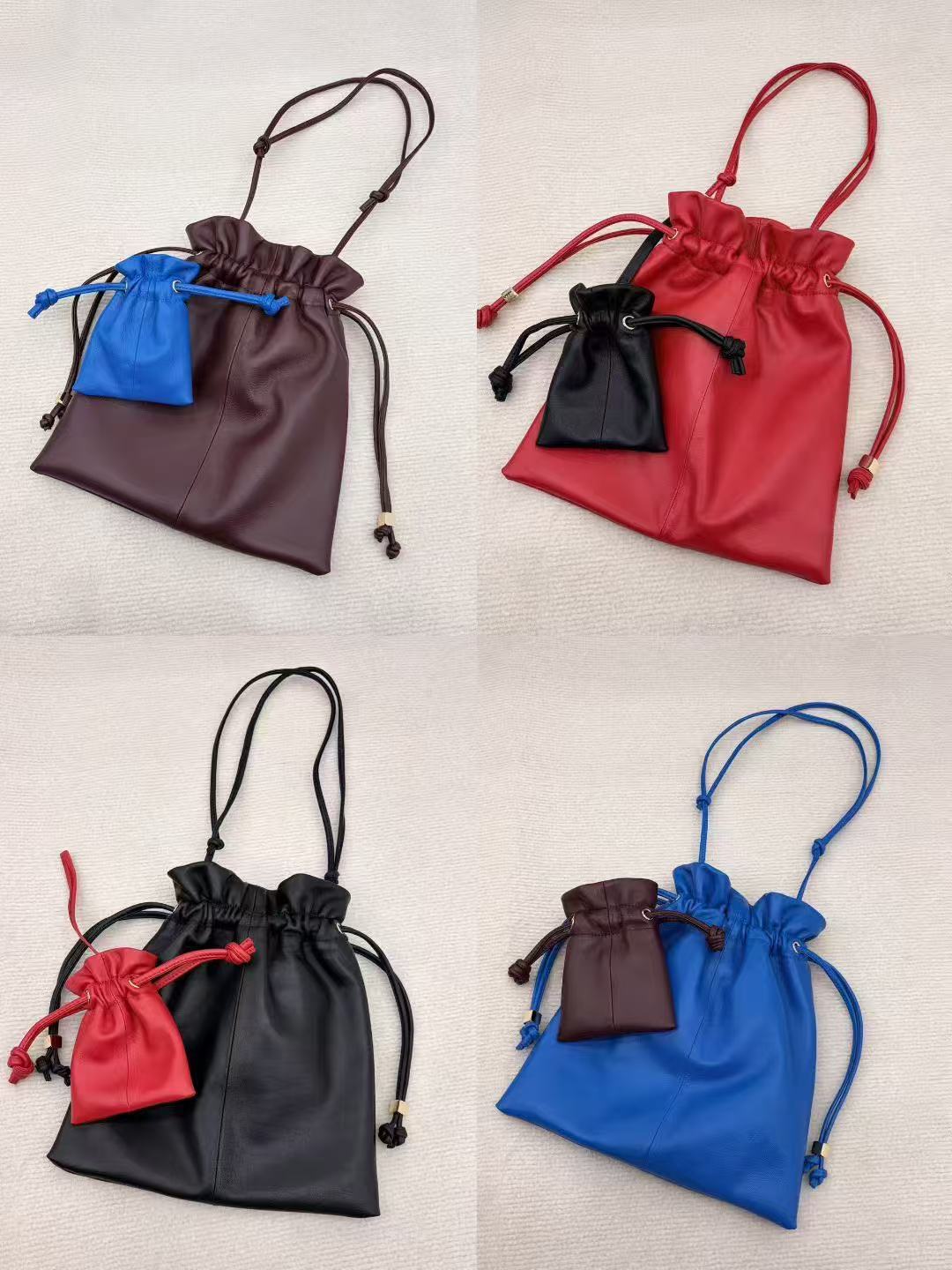Design Sheepskin Lucky Drawstring Simple Fashion Elegant Women's Handbag