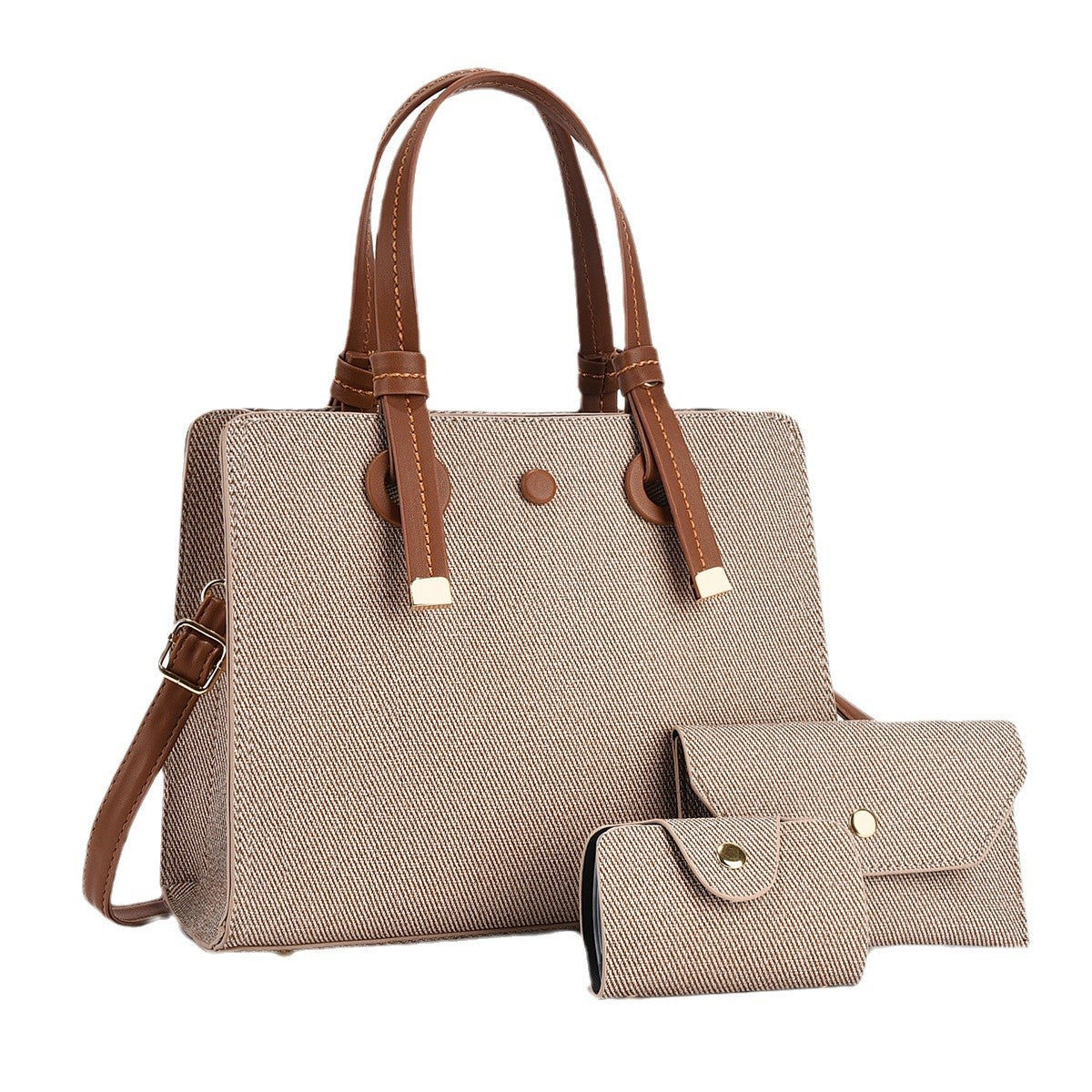 Women's Solid Color Commuter Three-piece Set Simple Women's Handbag