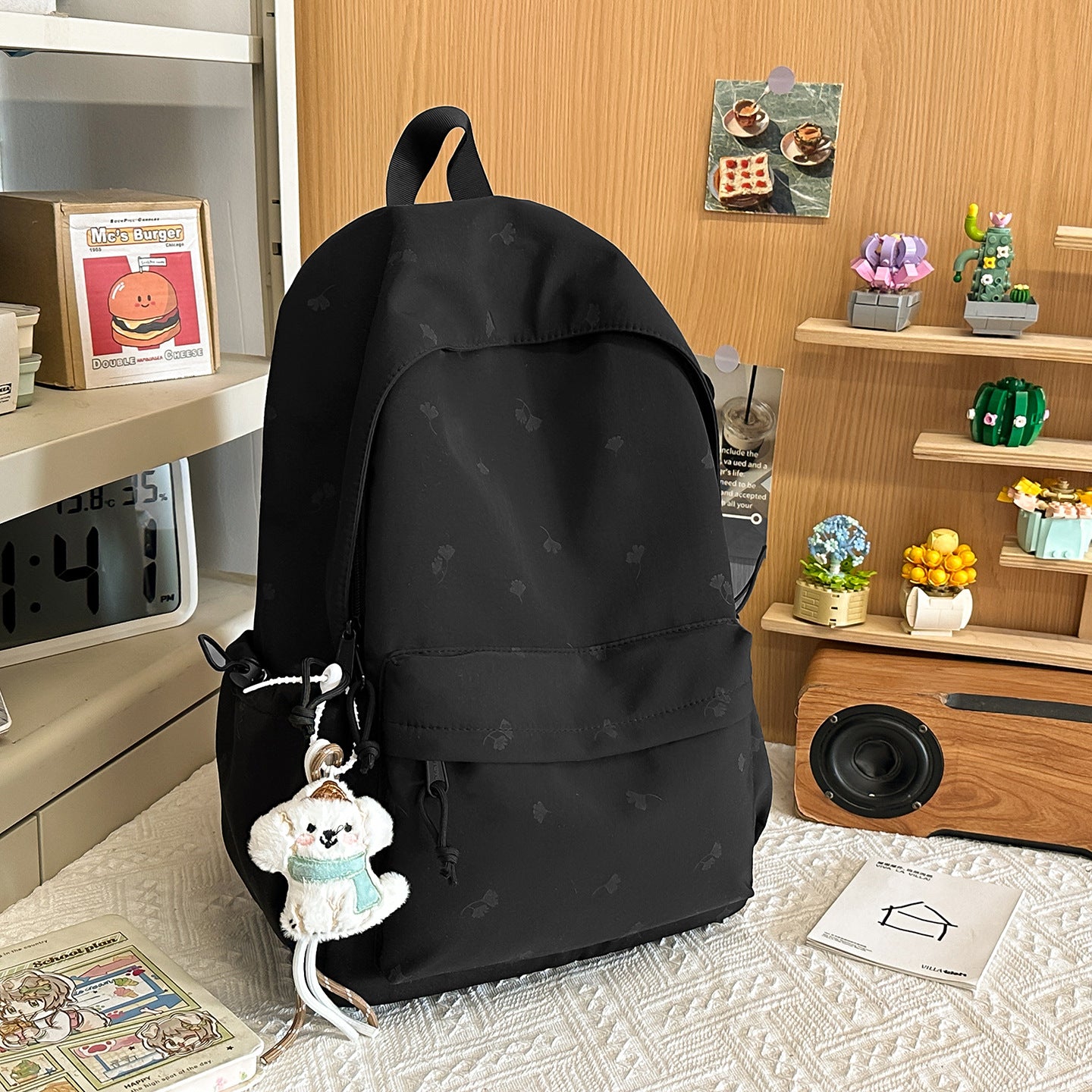 Classic Fresh Junior High Leaf Printing Backpacks