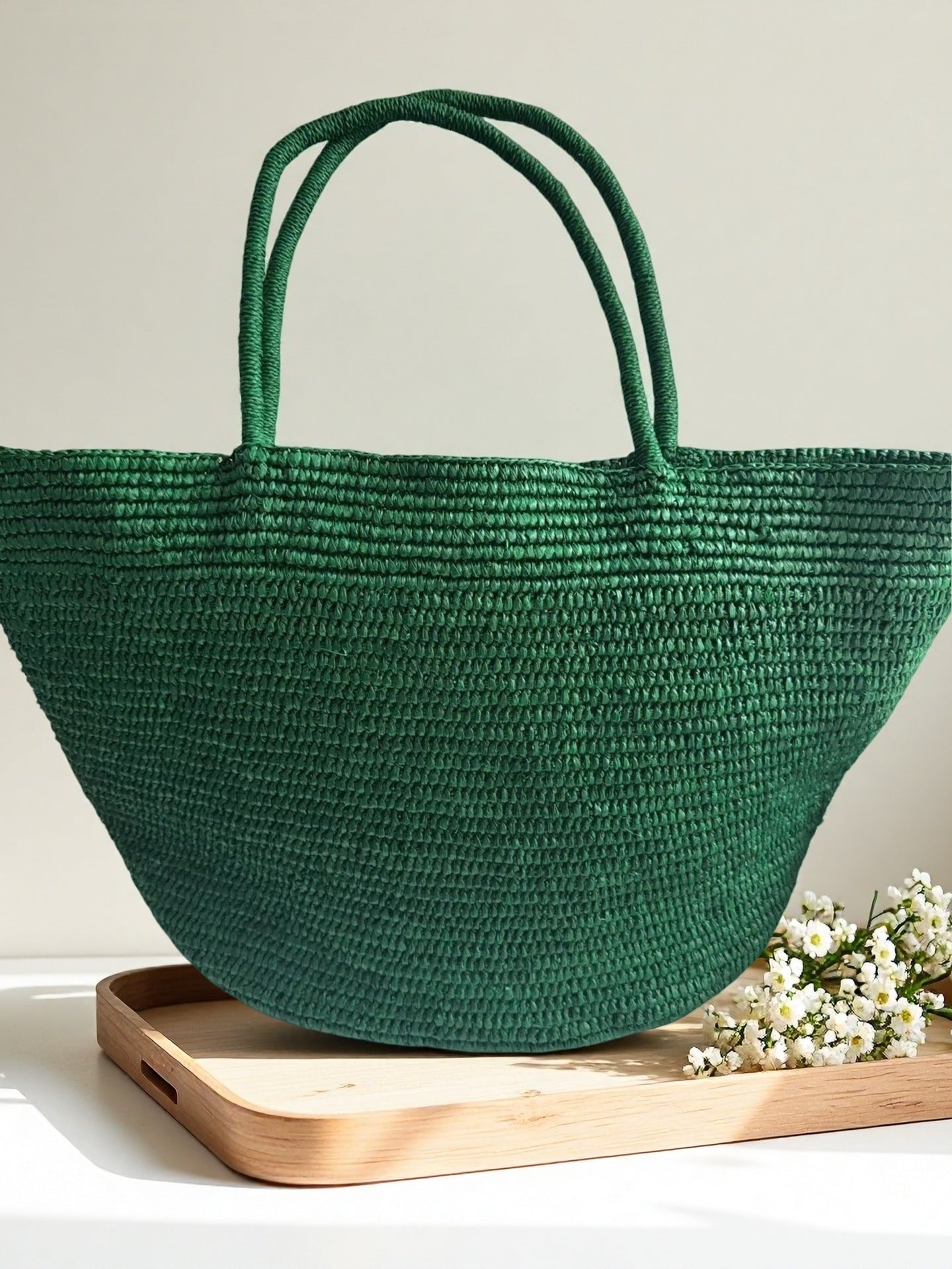 Raffia Large Capacity Straw Woven Female Seaside Women's Shoulder Bag