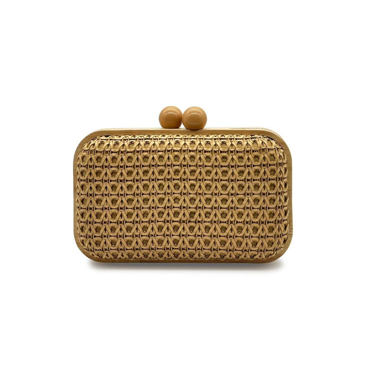 Main Push Wooden Straw Woven Banquet Dinner Bag