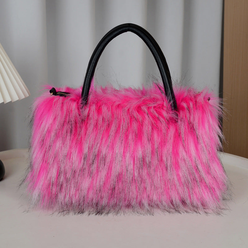 Women's Plush Fashion Imitation Fur Furry Women's Handbag