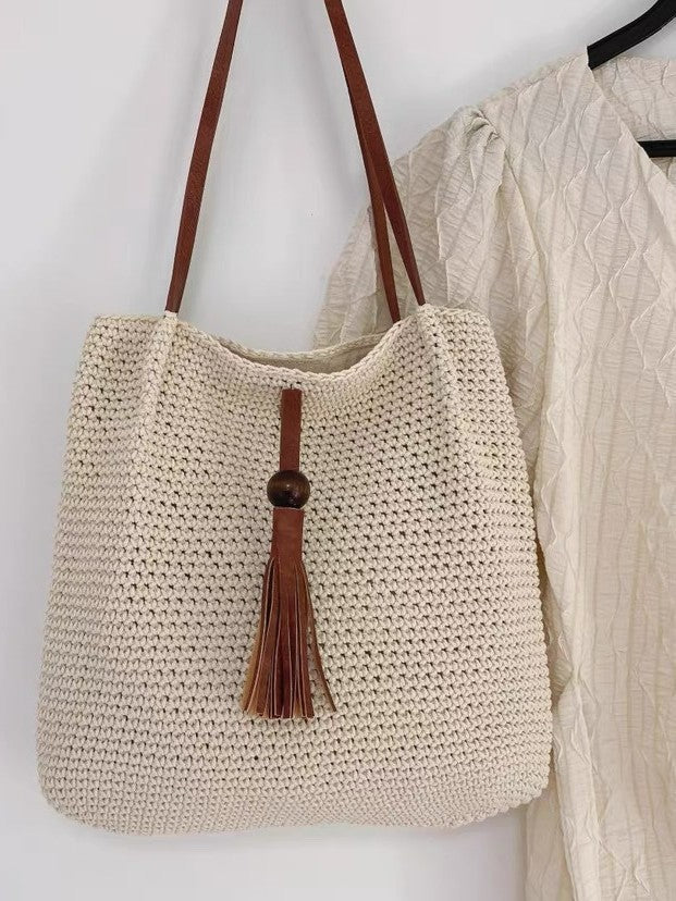 Women's Tassel Straw Hand-woven Large Capacity Vacation Women's Shoulder Bag