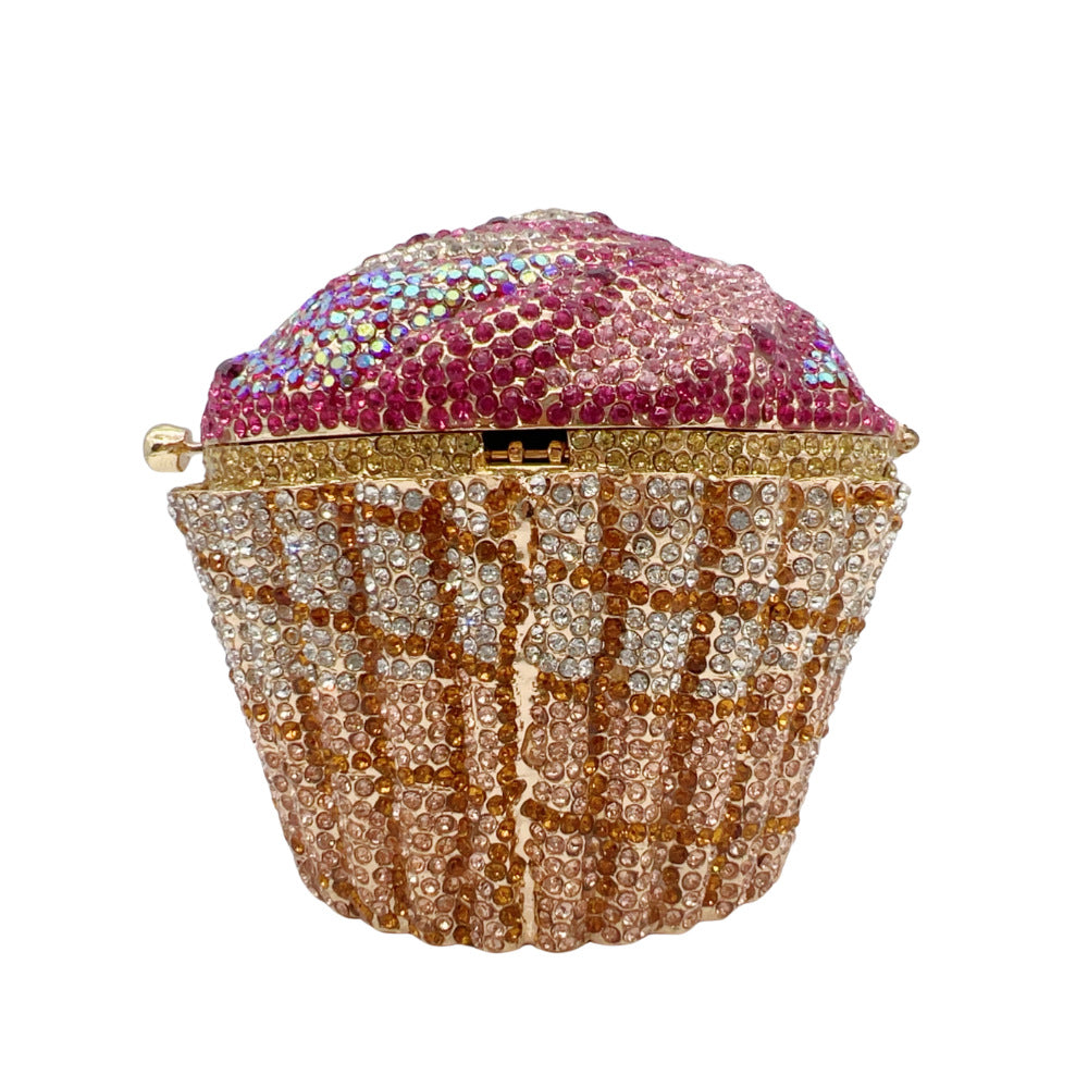Women's Cake Ice Cream Full Diamond Metal Banquet Bags
