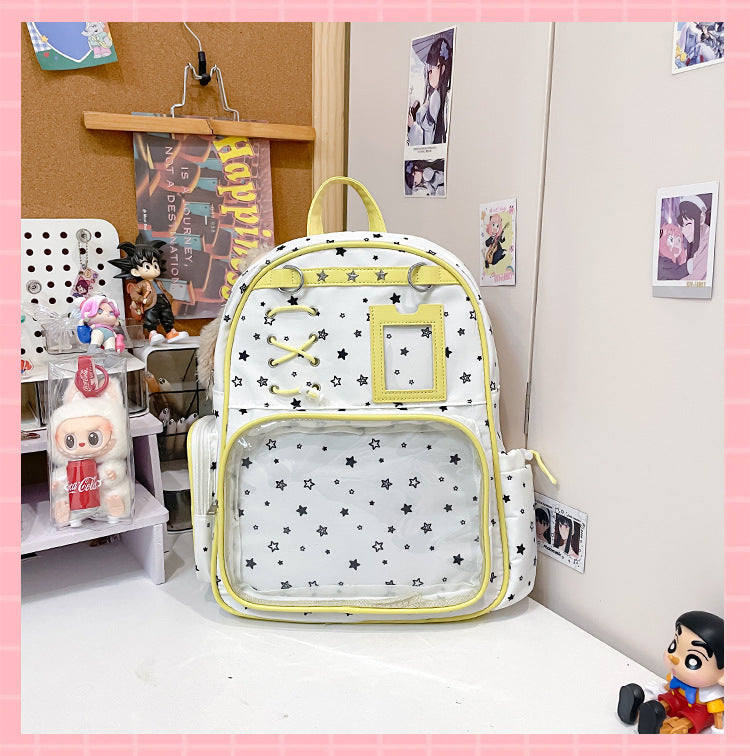 Two-dimensional Transparent Cartoon Junior High Printed Backpacks