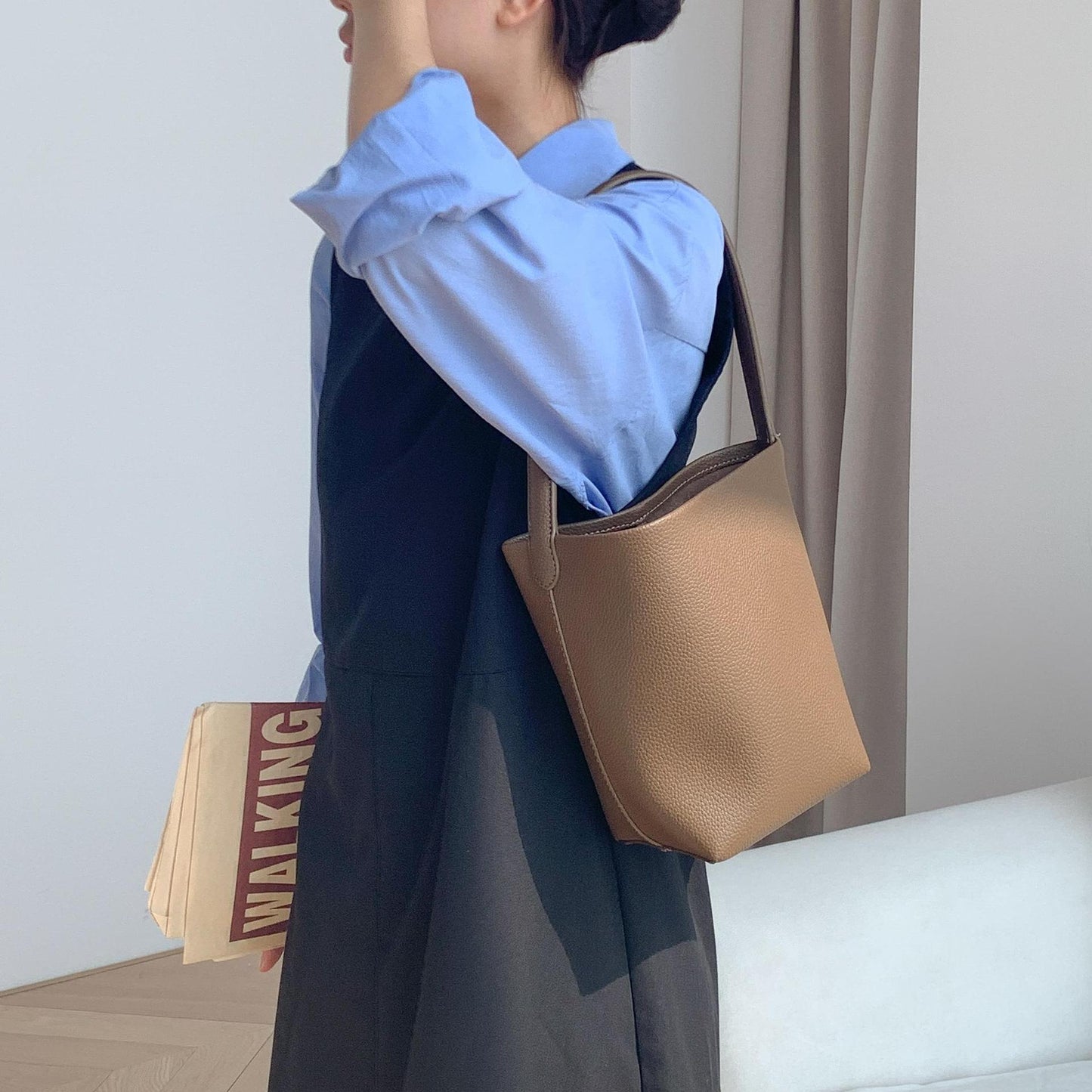 Women's Large Capacity High-grade Portable Simple Leather Women's Shoulder Bag
