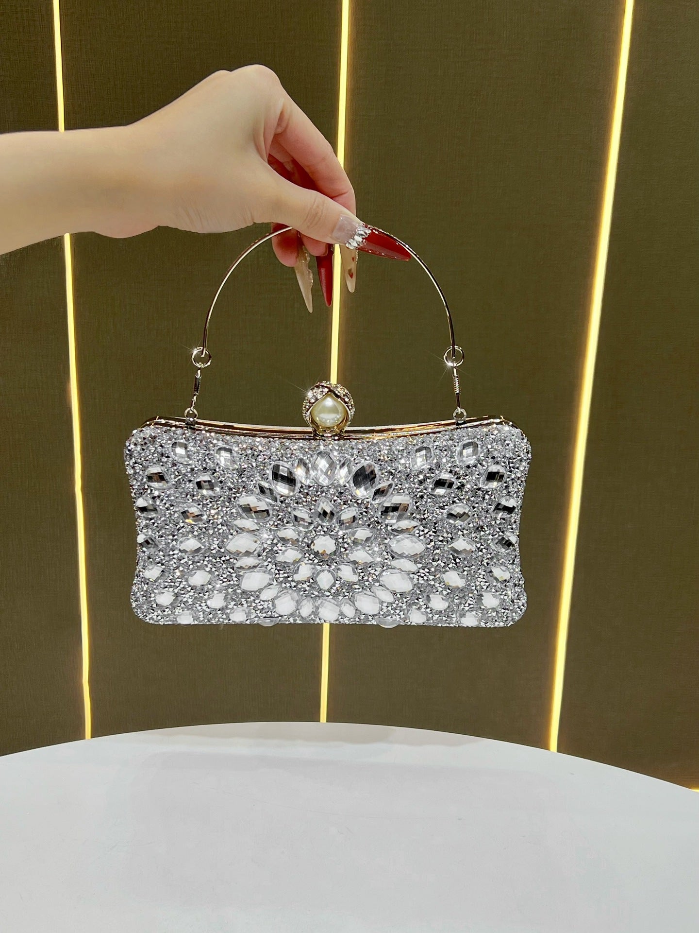 Women's High-grade Fashion Clutch Light Luxury Rhinestone Dinner Bag