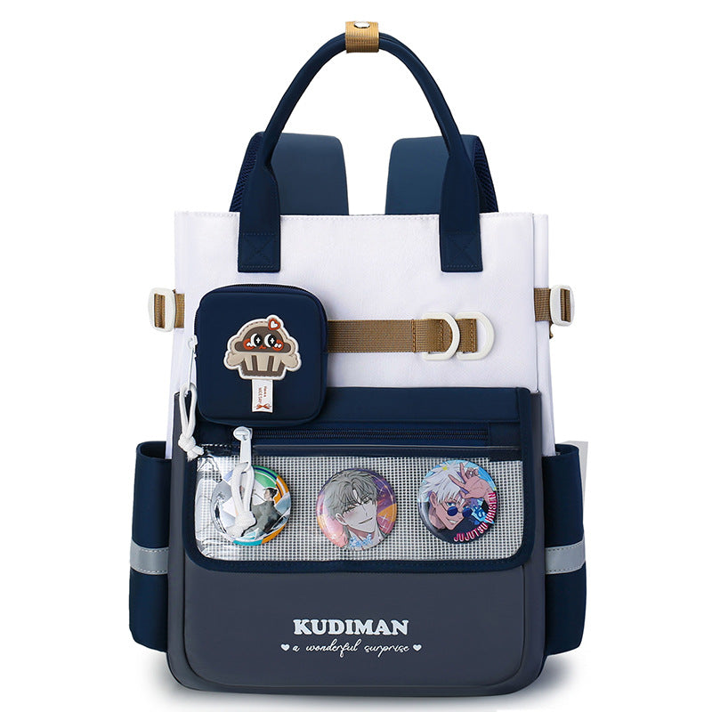 Cool Contrast Color Good-looking Junior High Campus Portable Primary School Bag