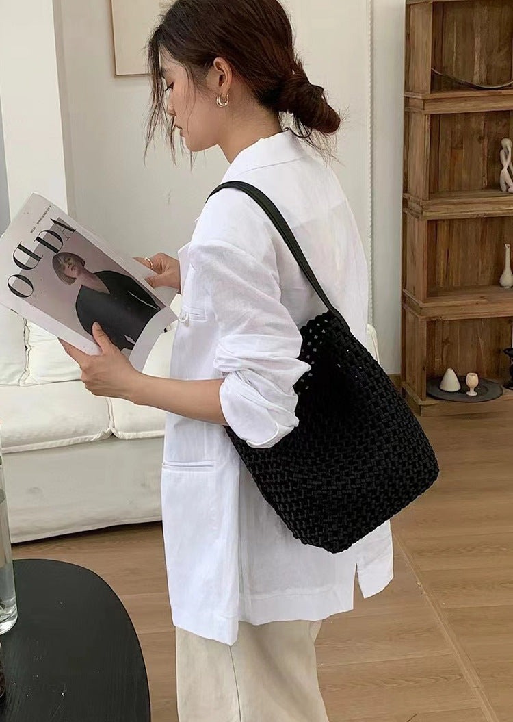Authentic Leather Hollow Out Hand Holding High-grade Large Capacity Mother Women's Shoulder Bag