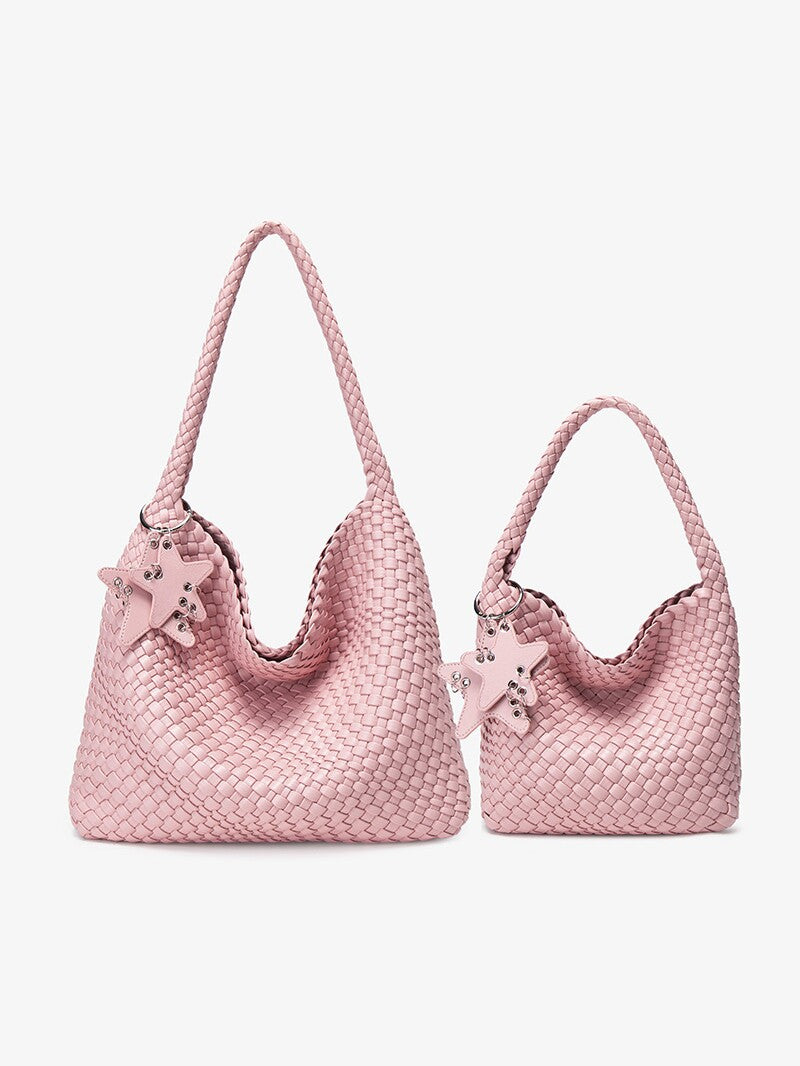 Women's Woven Fashion Large Capacity Pendant Tote Bags